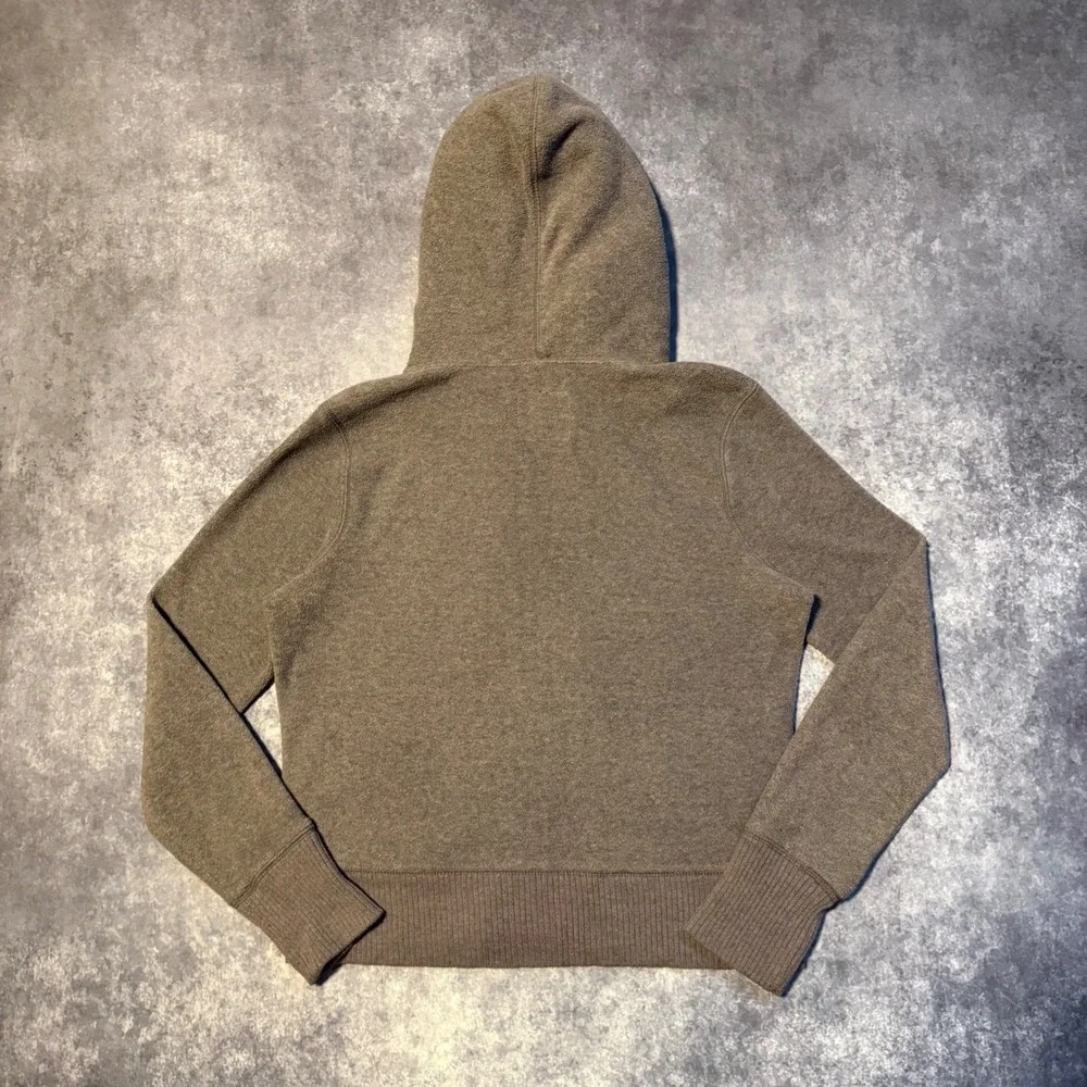 American Eagle Womens Hoodie XL Gray Sherpa Lined Full‎ Zip Fleece
